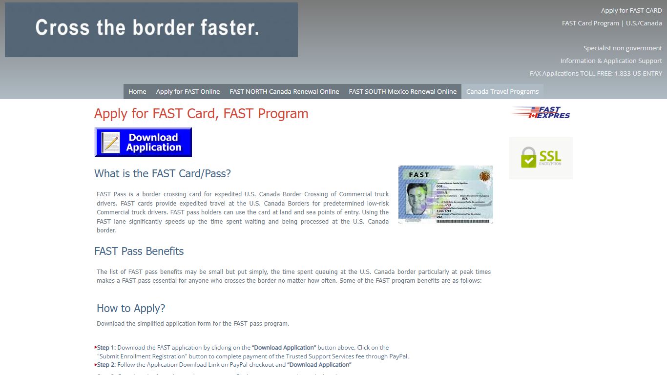 Apply for Fast Card U.S./CANADA - fast-card.ca